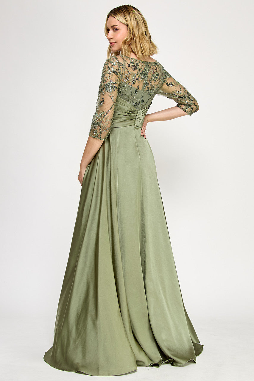 Mother of the Bride Dresses A Line Formal Long A Line Mother of the Bride Dress Lenovia 8355 Sage