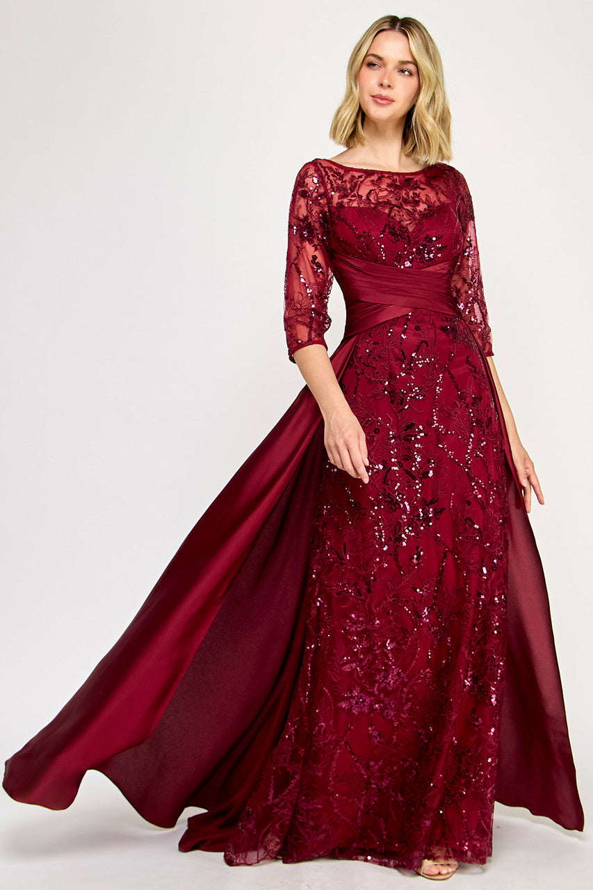 Mother of the Bride Dresses A Line Formal Long A Line Mother of the Bride Dress Lenovia 8355 Burgundy