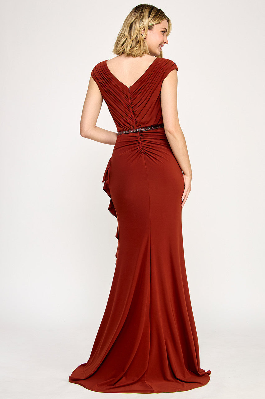 Formal Dresses Ruffle Fitted Evening Long Formal Prom Dress Lenovia 8374 Sienna