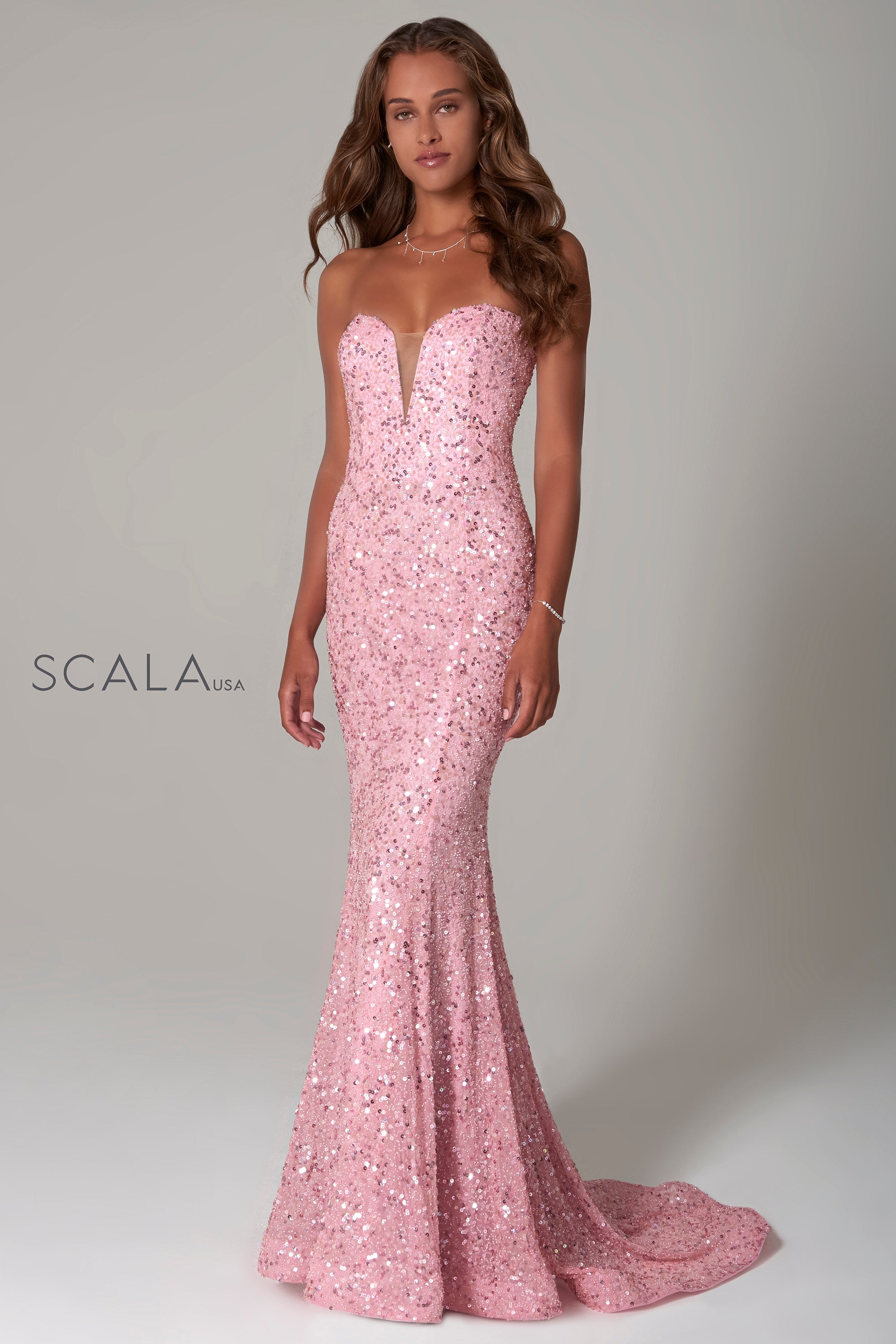 Scala 60093 Prom Dress - Bubble Gum | NewYorkDress Scala 60093 Prom Dress - Bubble Gum | NewYorkDress