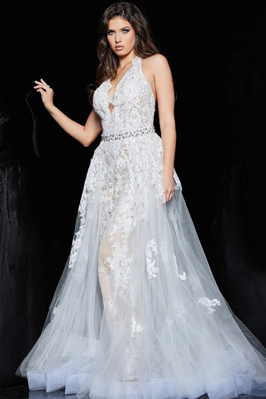 Jumpsuit Formal Long Prom Overskirt Jumpsuit Ivory