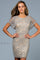 Cocktail Dresses Beaded Short Fitted Cocktail Mini Dress Lead/Silver