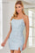 Cocktail Dresses Fitted Short Homecoming Cocktail Dress Ice Blue Silver