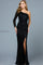 Prom Dresses Fitted Long Slit Formal Evening Prom Dress Black