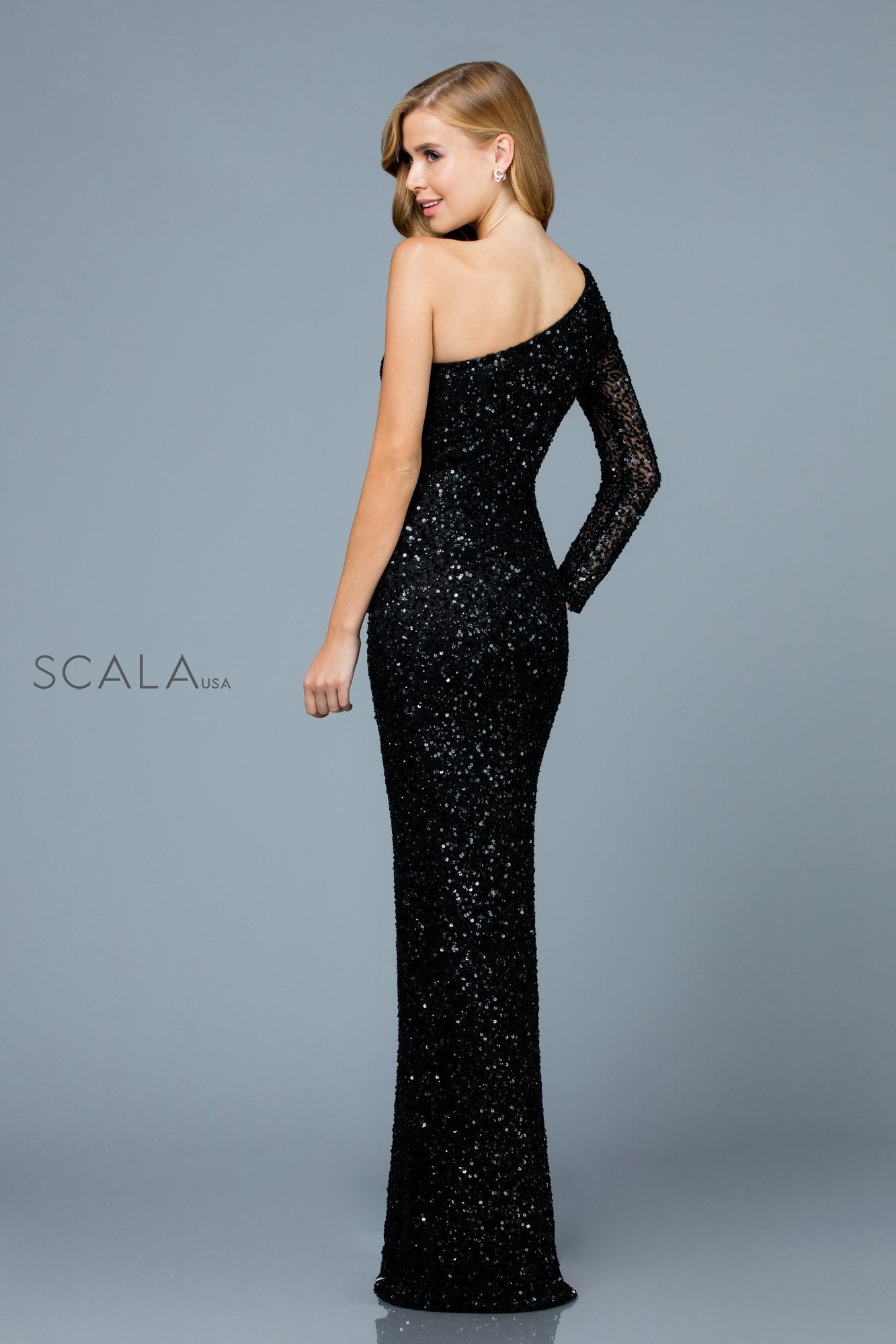 Prom Dresses Fitted Long Slit Formal Evening Prom Dress Black