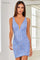 Cocktail Dresses Short Beaded Cocktail Pattern Dress Periwinkle/Silver
