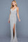 Prom Dresses Long Prom Fitted Slit Formal Evening Dress Grey/Pearl