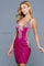 Homecoming Dresses Fitted Short Homecoming Mini Cocktail Dress Magenta/Silver