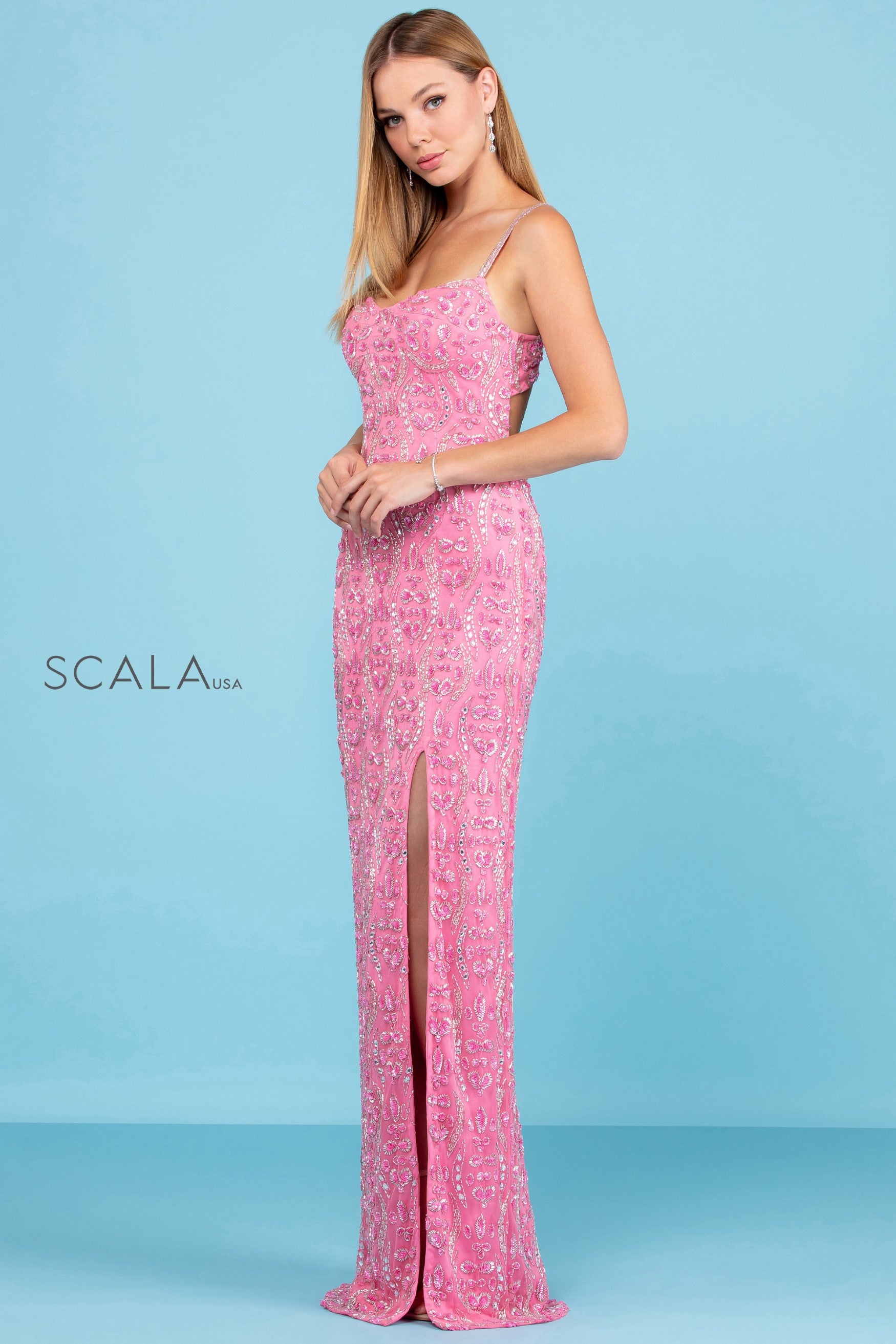 Sweetheart Floor-Length Sequin Evening Mermaid Scala 60286