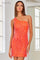 Cocktail Dresses Homecoming Short Cocktail Sequin Mini Dress Orange