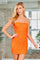 Homecoming Dresses Short Cocktail Homecoming Sequin Dress Orange