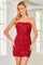 Homecoming Dresses Short Cocktail Homecoming Sequin Dress Red