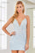 Homecoming Dresses Beaded Sequin Homecoming Short Dress Ice Blue/Silver