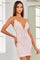 Homecoming Dresses Beaded Sequin Homecoming Short Dress Petal/Silver