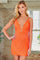 Homecoming Dresses Fitted Short Mini Cocktail Homecoming Dress Orange