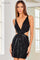 Homecoming Dresses Fitted Short Homecoming Beaded Mini Dress Black
