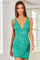 Homecoming Dresses Short Sequin Homecoming Mini Cocktail Dress Emerald