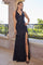Prom Dresses Long Slit Formal Evening Sequin Dress Black
