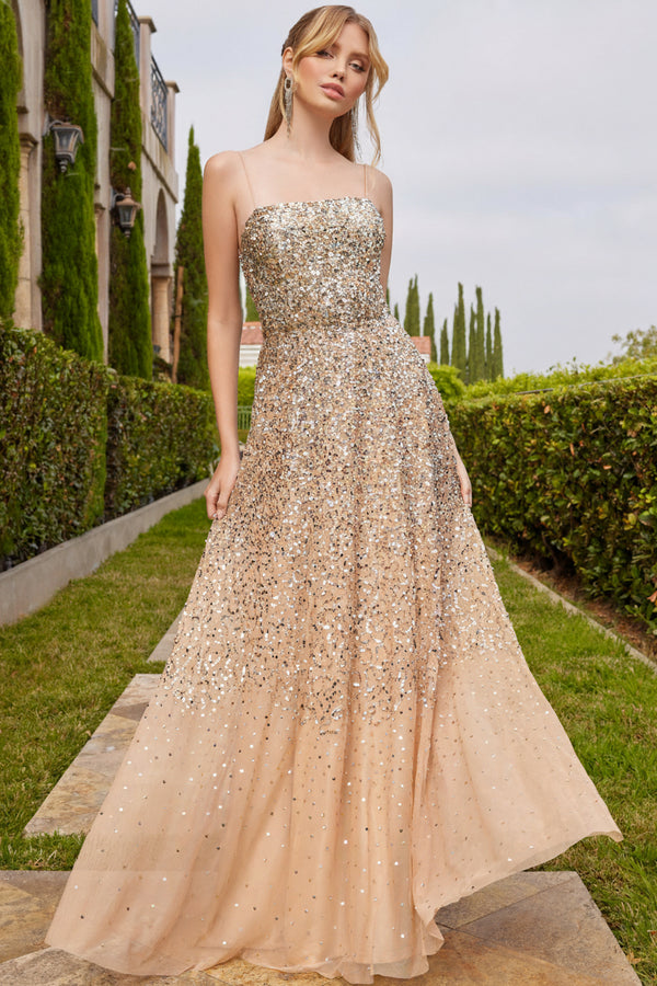 Scala 60366 Formal Long A Line Prom Dress