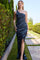 Prom Dresses Prom Long Formal Beaded Fringe Dress Black/Sapphire
