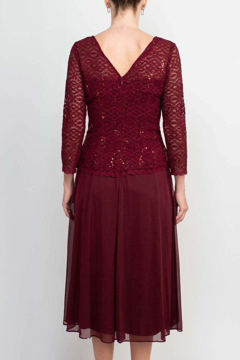 Cachet 60432 Long Sleeve Mother of the Bride Midi Dress