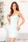 Homecoming Dresses Beaded Short Fitted Cocktail Mini Dress Sky/Pearl