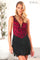 Cocktail Dresses Short Beaded Fringe Homecoming Cocktail Dress Black/Red