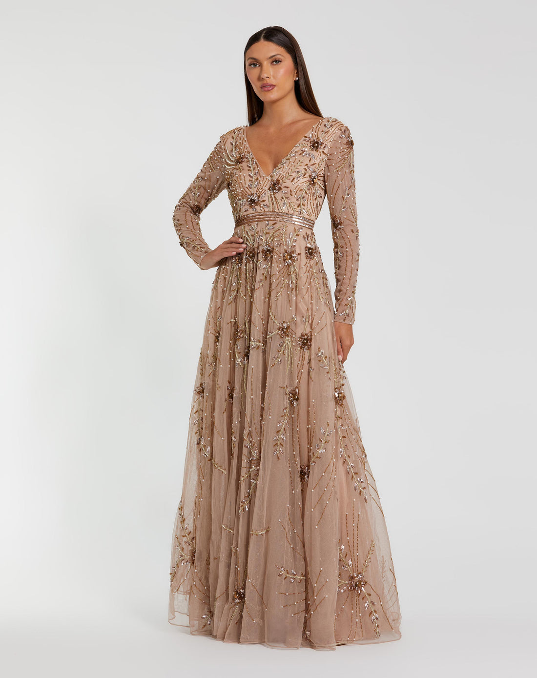 Long Sleeve Formal Dress A Line Evening Mac Duggal 6086 The Dress Outlet Long Sleeve Formal Dress A Line Evening Mac Duggal 6086 The Dress Outlet