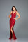 Prom Dresses Fitted Long Sequin Formal Slit Prom Dress Red