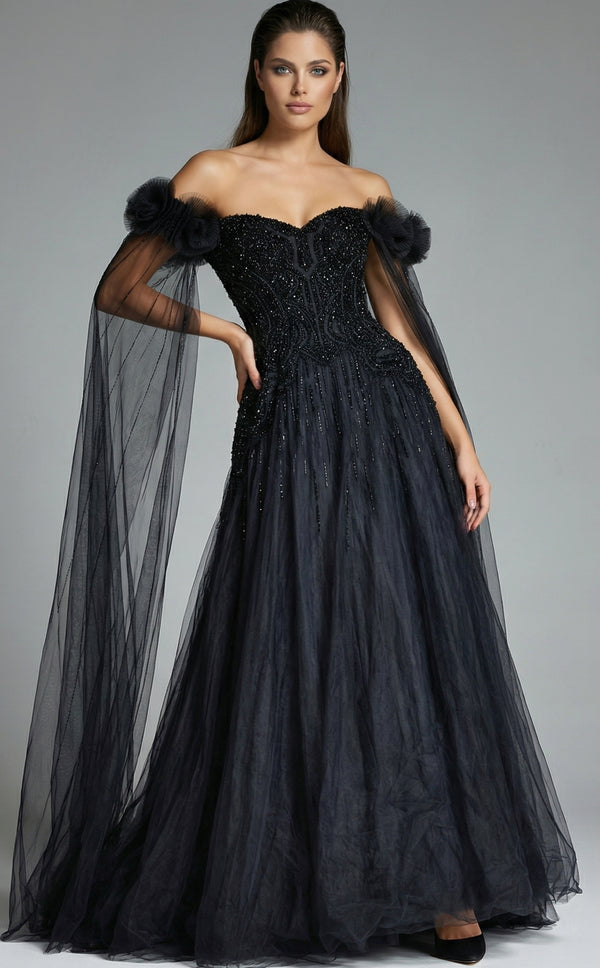 Long Prom Ball Gown Beaded Corset Formal Dress Jovani 61002