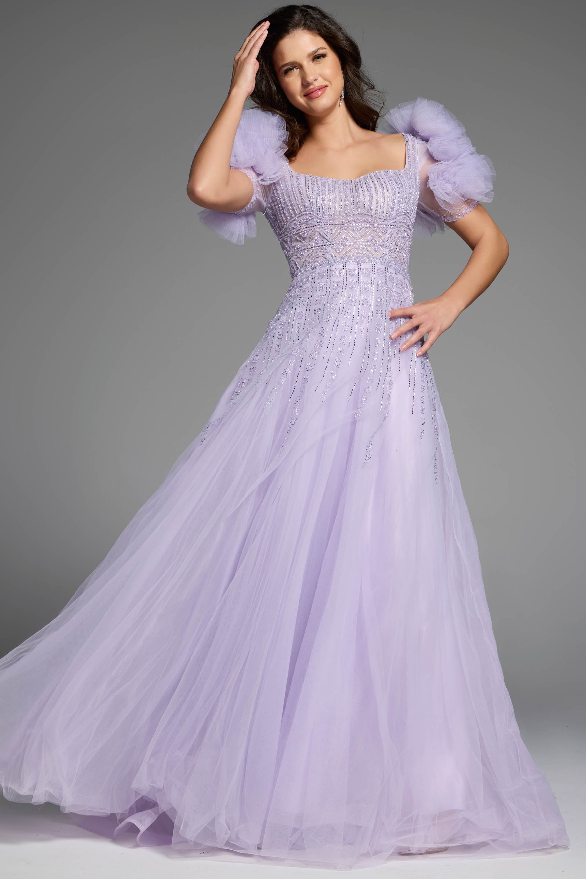Mother of the Bride Dresses Beaded Long Formal Ball Gown Mother of the Bride Dress Jovani 61026 Lilac