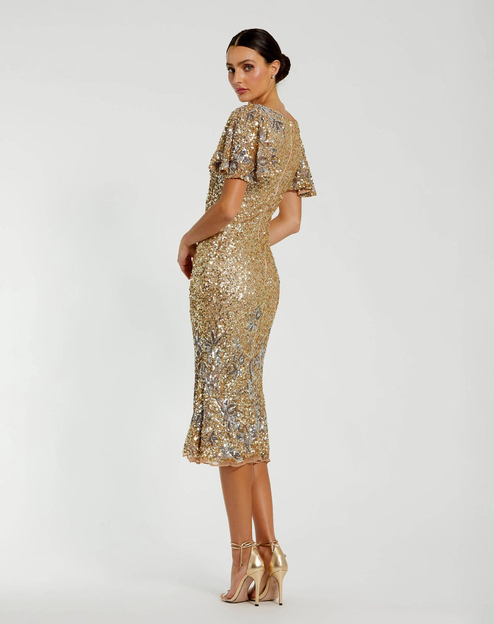 Jewel Midi Sequin Evening Sheath Mac Duggal 6118