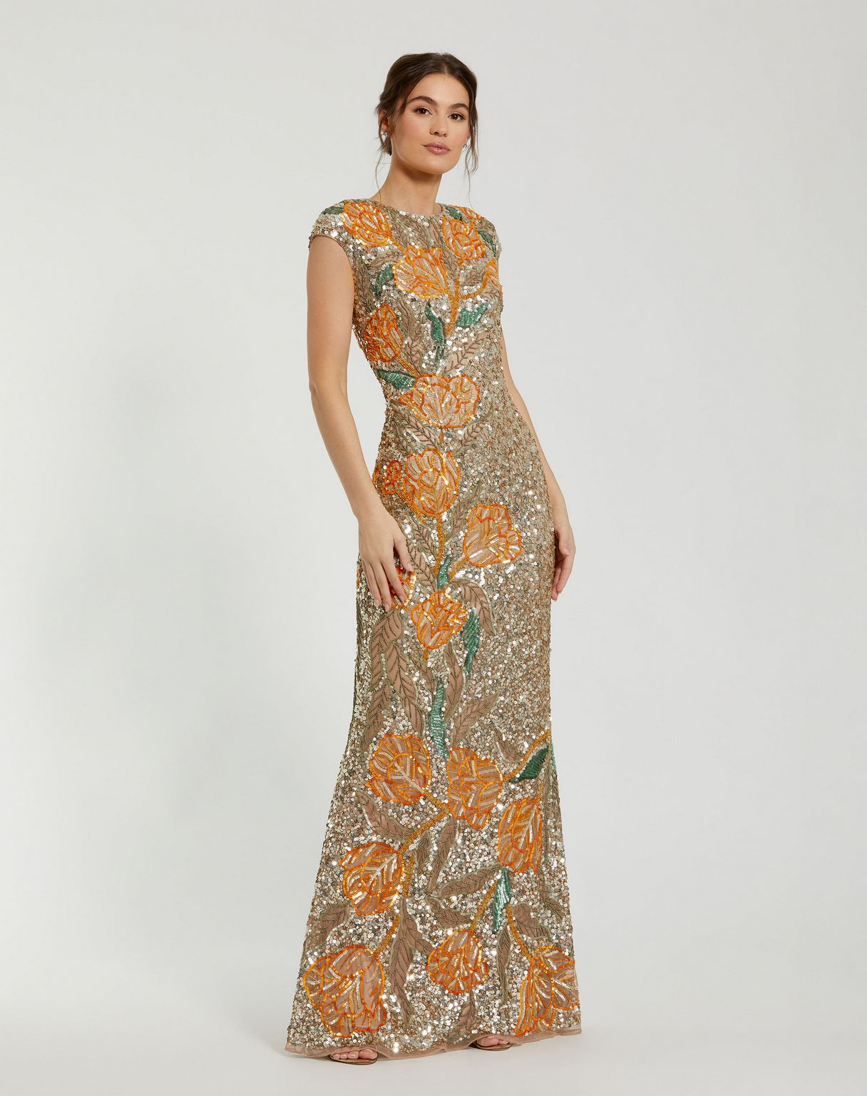 Floral Beaded Dress Fitted Long Formal Evening Mac Duggal 6121 The Dress Outlet Floral Beaded Dress Fitted Long Formal Evening Mac Duggal 6121 The Dress Outlet