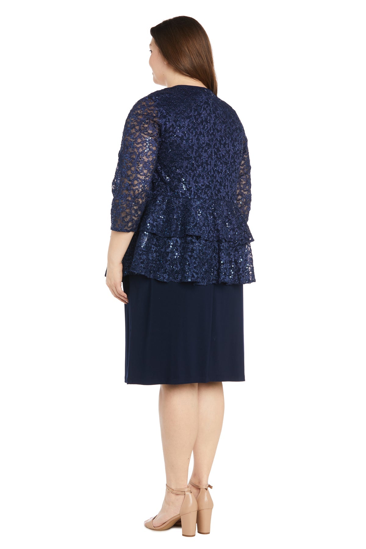 R&M Richards 6145W Plus Size Short Sequin Jacket Dress