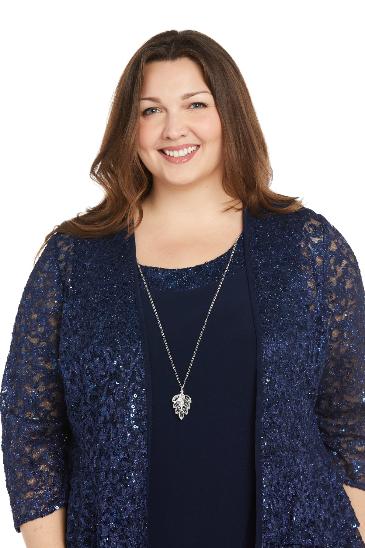 R&M Richards 6145W Plus Size Short Sequin Jacket Dress