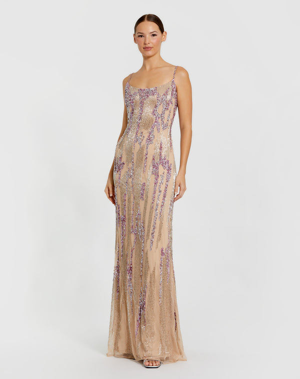 Sequin Beaded Long Formal Prom Dress Mac Duggal 6150