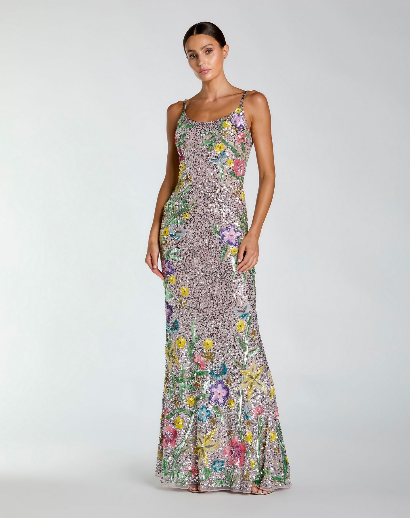 Prom Dresses Long Mermaid Evening Prom Dress - Sequin Formal - Mac Duggal 6151 Silver Multi-Mesh-6151-Sequin