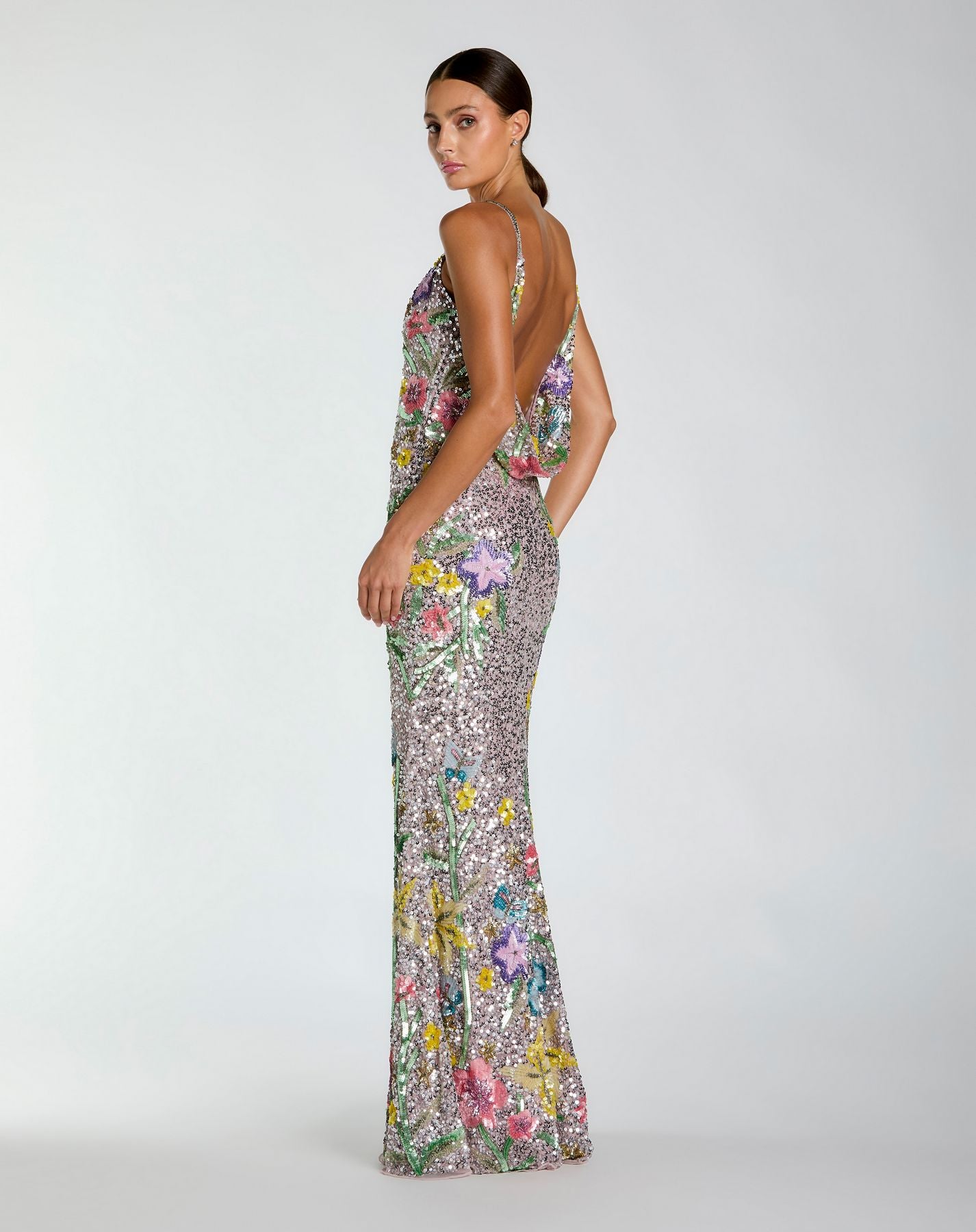 Prom Dresses Long Mermaid Evening Prom Dress - Sequin Formal - Mac Duggal 6151 Silver Multi-Mesh-6151-Sequin