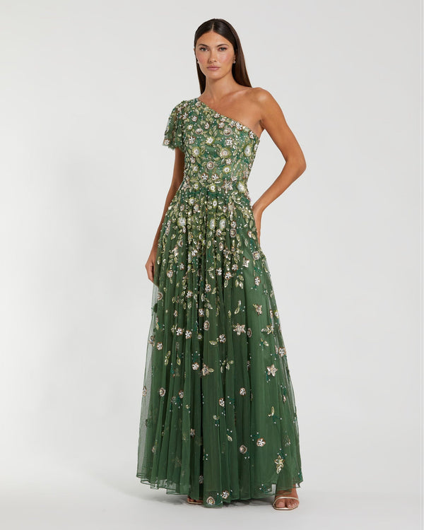 Long Formal Sequin Beaded A Line Dress Mac Duggal 6159