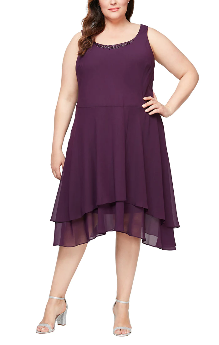 SL Fashions 616184 High Low Plus Size Jacket Dress