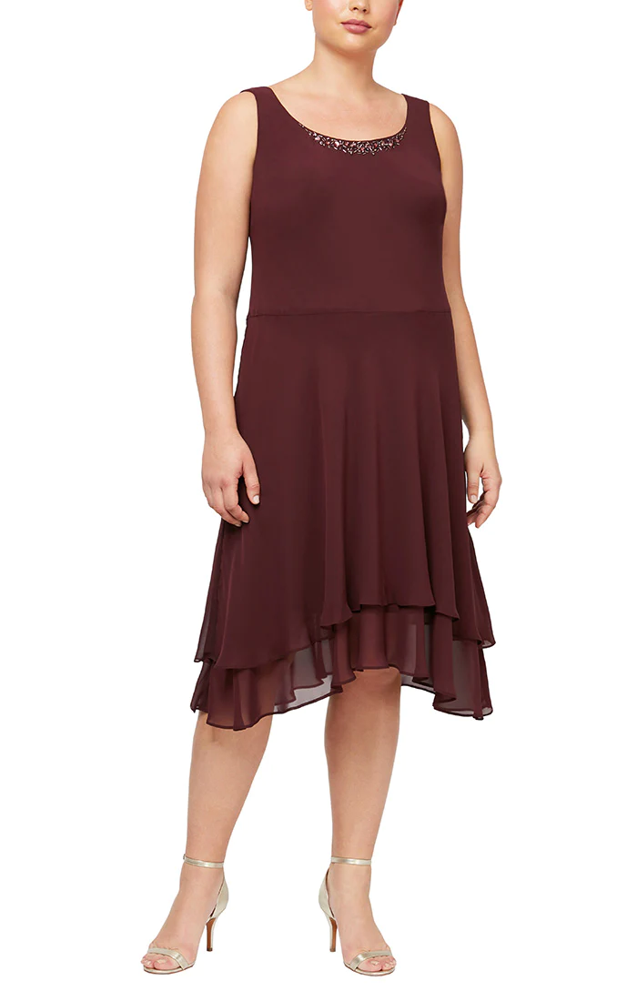 SL Fashions 616184 High Low Plus Size Jacket Dress