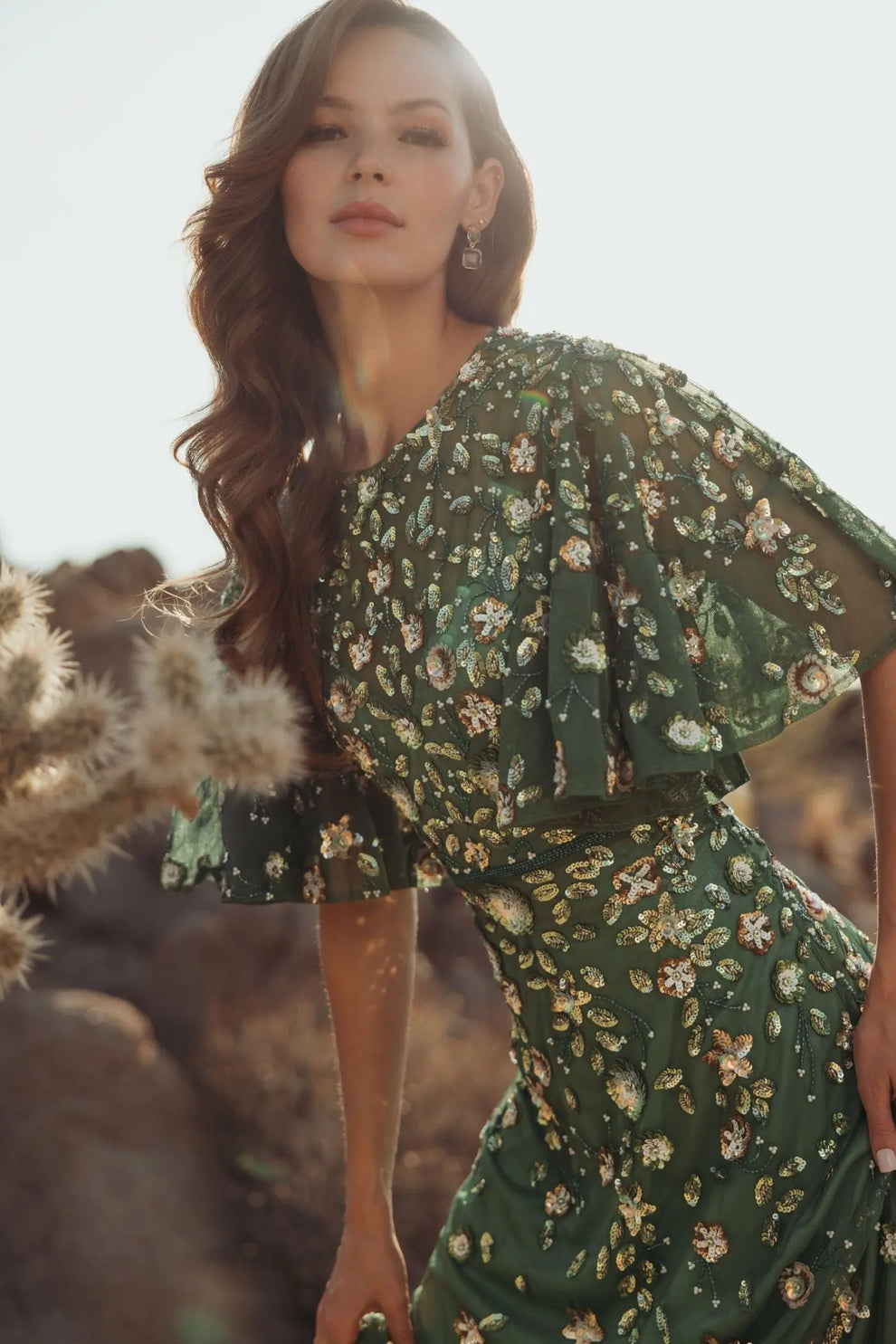 Sequin Floral Dress Midi Cocktail Mac Duggal 6162 Sequin Floral Dress Midi Cocktail Mac Duggal 6162