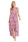 Formal Dresses Floral Pleated Long Front Slit Formal Dress Pink/Multi