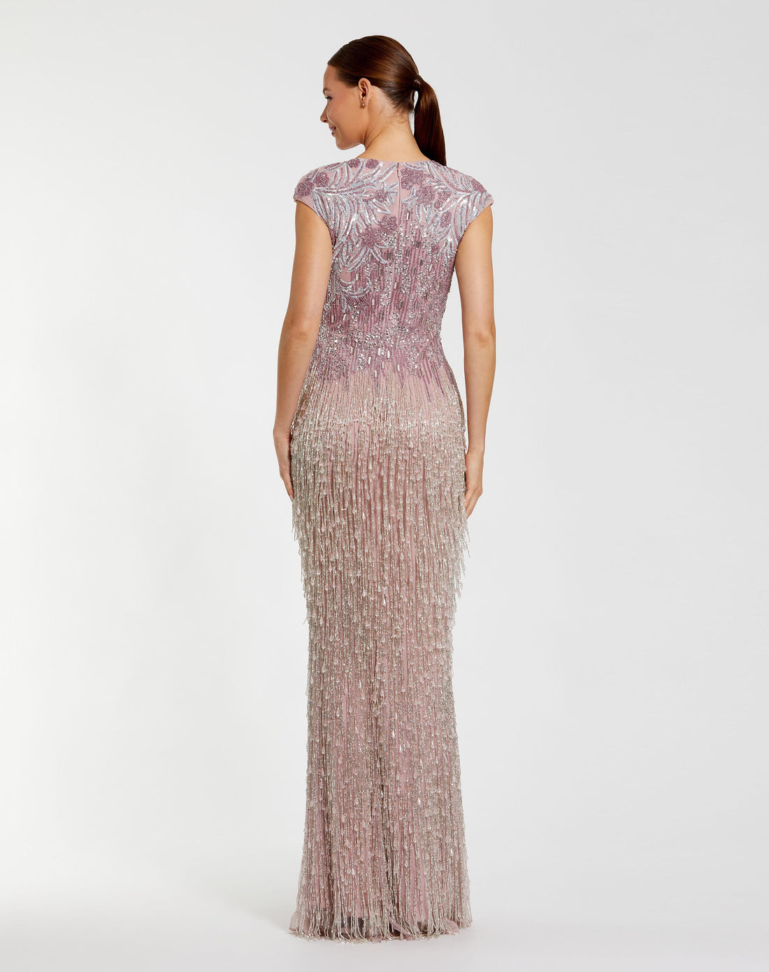Formal Dresses Long Formal Beaded Fringe Evening Dress Vintage Lilac