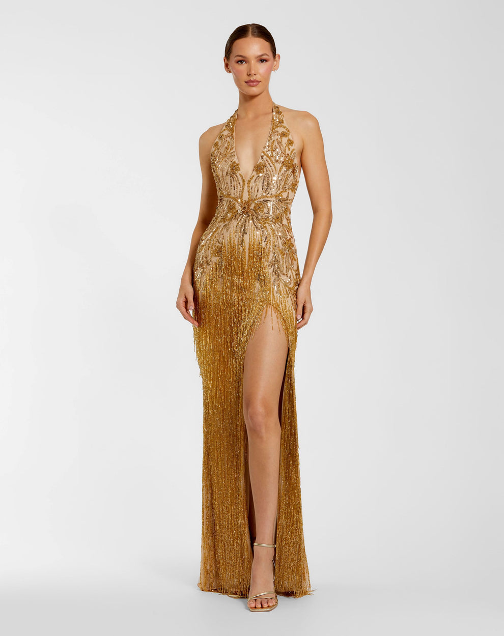 Halter Floor-Length Sequin Prom Mermaid Mac Duggal 6170