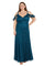 Plus Size Dresses Plus Size Long Formal Glitter Dress Peacock 