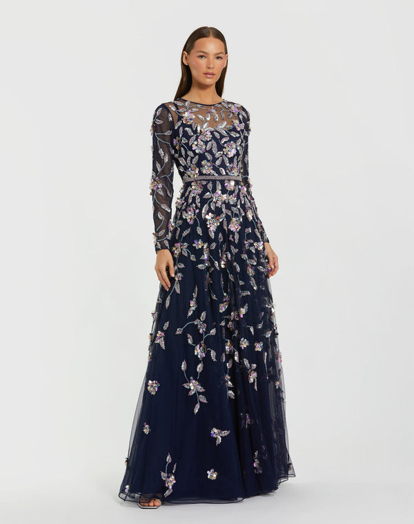 Long Floral Dress Mother of the Bride Formal Mac Duggal 6183