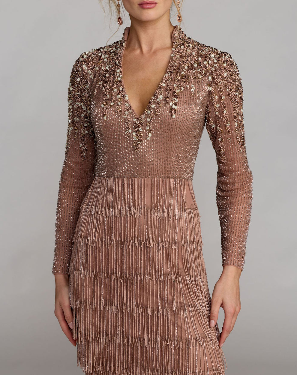 V-Neck Floor-Length Sequin Formal Mermaid Mac Duggal 6188