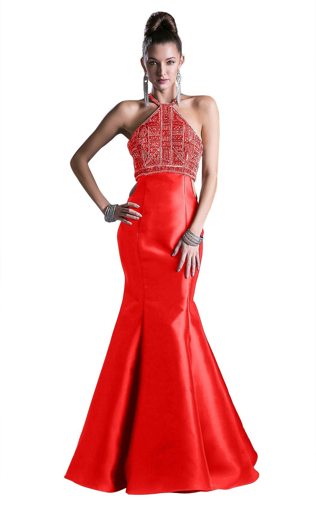  Long Formal Fitted Mermaid Prom Dress Red