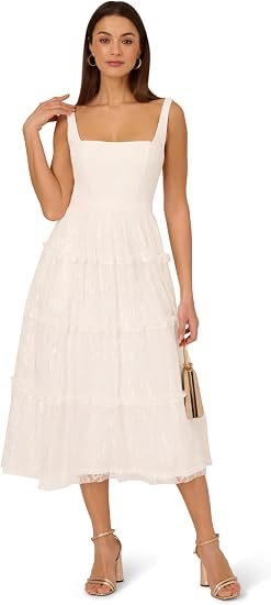 Square Midi Lace Occasion A-Line Adrianna Papell ADAE212024
